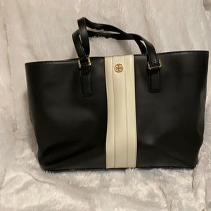 Tory Burch Large Black and White Tote
